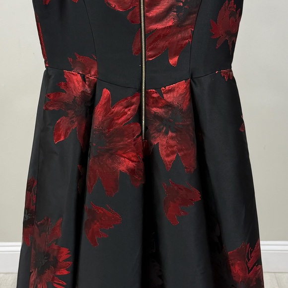 Calvin Klein High Low Dress in Black and Red Floral - Picture 3 of 3